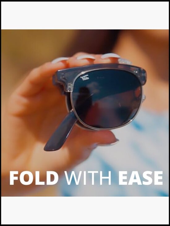 Folding Sunglasses - Polarized UV400 Protection - Leather Case